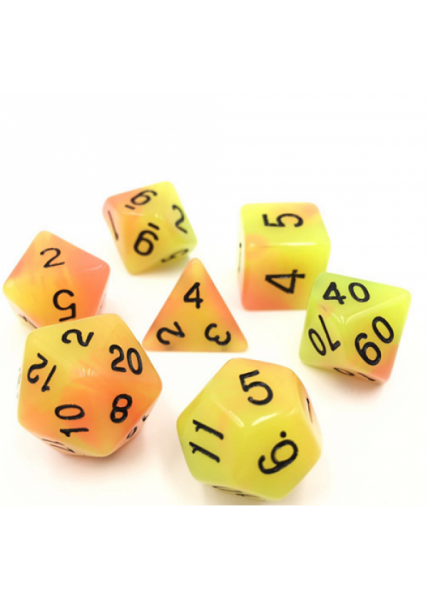 DICE 7-set: Radioactive Orange